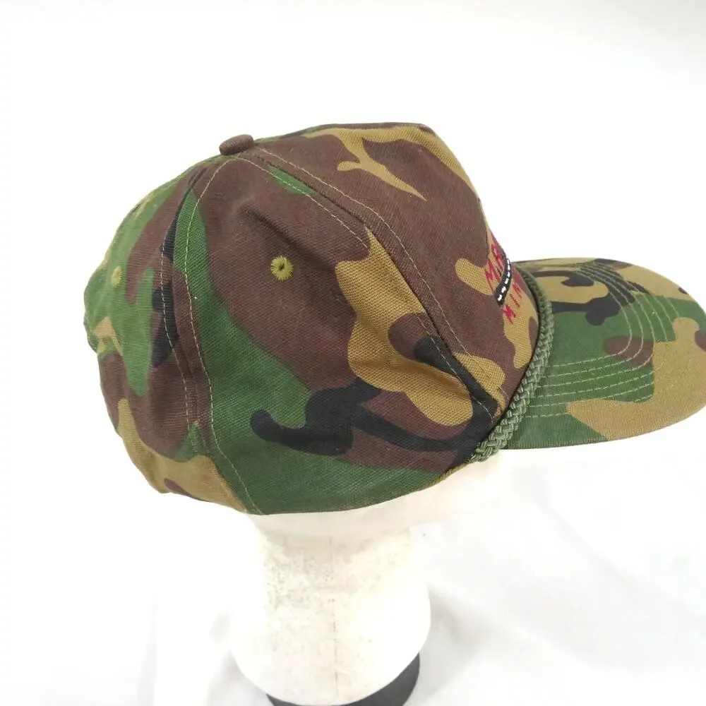 Mr. Tanner Mining Inc Hat Woodland Camo Rope Trucker Green San Sun SnapBack 90s